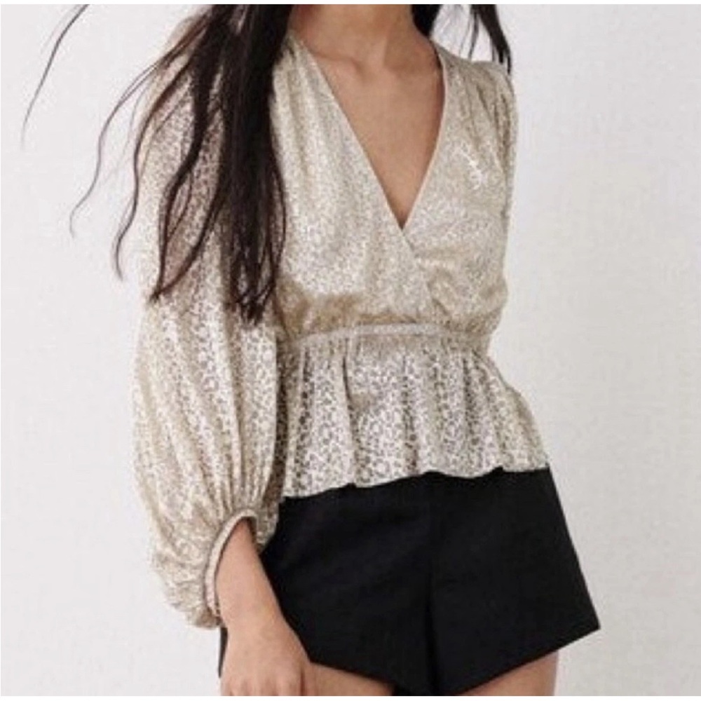 ba&sh Caitlin Gold Leopard Size M